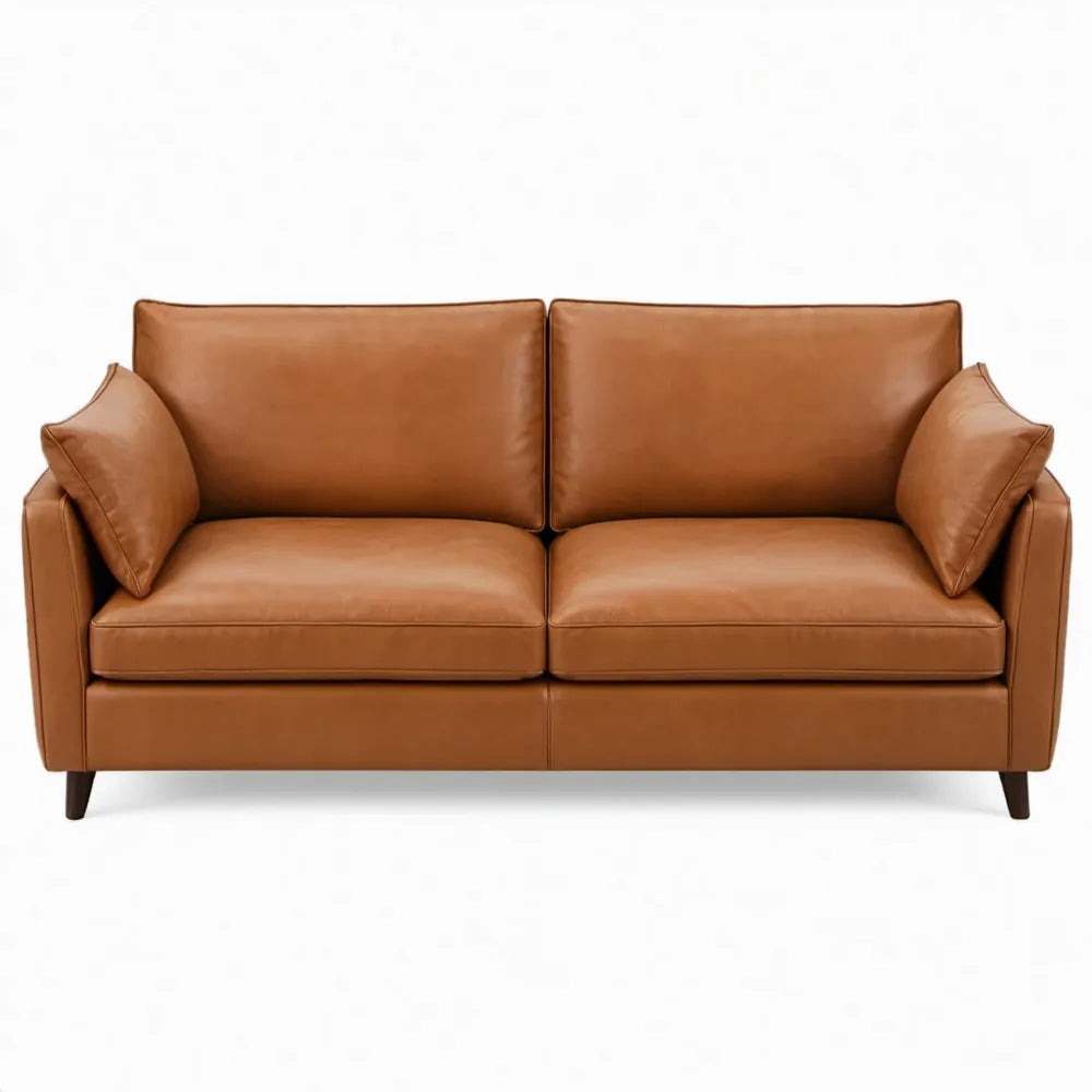 Cognackleurige 2-zitsbank van PU-leer 170 x 90 x 85 cm