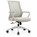 Ergonomische bureaustoel wit met hoge mesh rugleuning en armleuningen, 62 x 62 x 96-106 cm