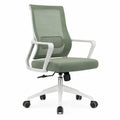 Ergonomische bureaustoel met armleuningen en wielen, saliegroen/wit, 62 x 62 x 96-106 cm