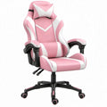 Verstelbare stoel met hoge rugleuning, roze/wit/zwart, 68 x 70 x 125-135 cm