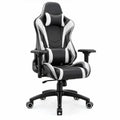 Ergonomische verstelbare gamingstoel van PU-kunstleer zwart/wit 65 x 65 x 118-128 cm