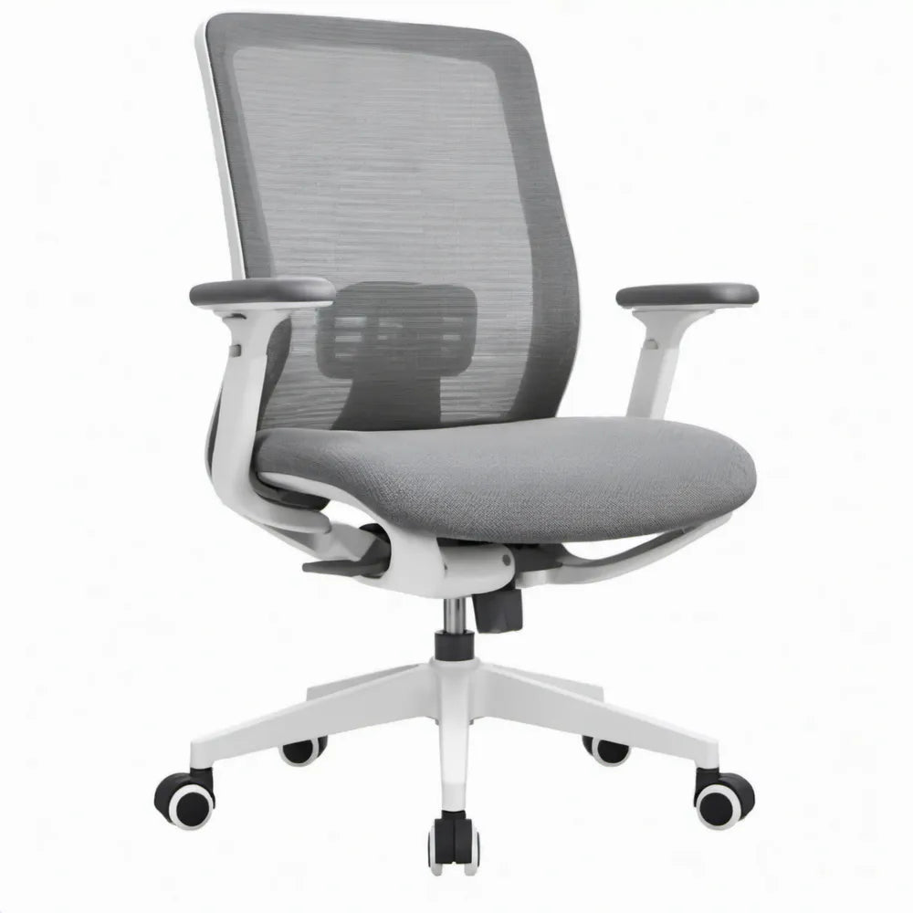 Ergonomische draaibare bureaustoel grijs, wit en zwart 64 x 64 x 115-125 cm