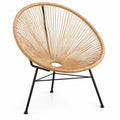 Acapulco ronde loungestoel 72 x 80 x 85 cm Naturel/Zwart
