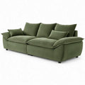 Olijfgroene 3-zitsbank van chenille, 240 x 110 x 85 cm