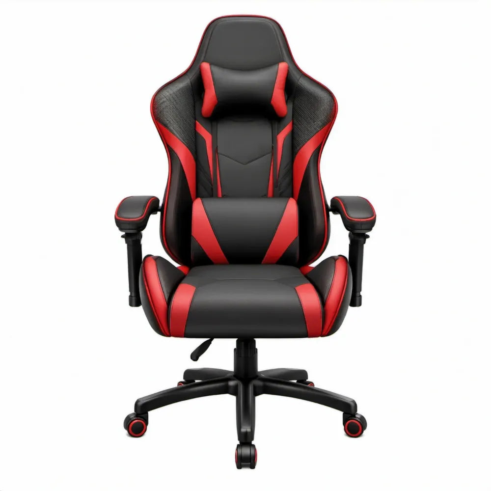 Verstelbare gamingstoel 66 x 65 x 118-128 cm zwart/rood van PU-kunstleer
