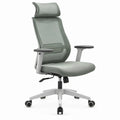 Ergonomische grijze bureaustoel met hoofdsteun en verstelbare armleuningen, 65 x 65 x 118-128 cm